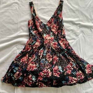 Trippy Floral Betsey Johnson dress with tulle